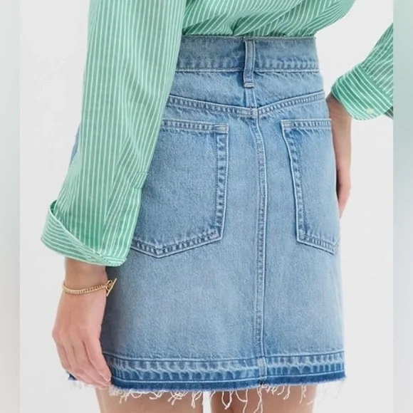 Gap Factory Denim Washwell Mini Skirt Light Wash - Picture 2 of 11